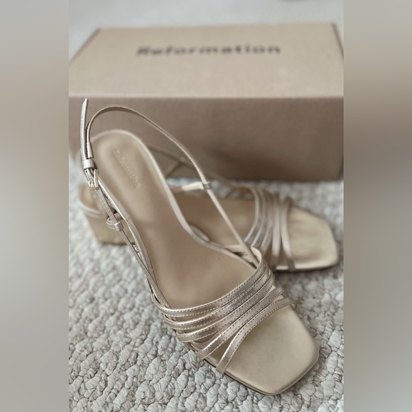 Reformation Sandals/Heels Golden Leather
